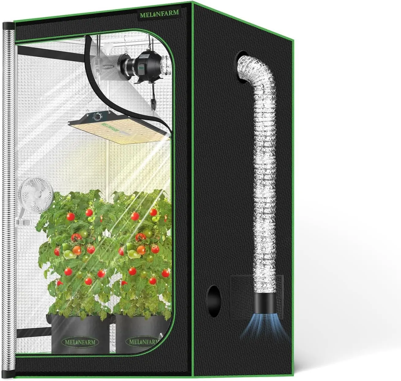 2x2 Grow Tent, 24"x24"x32" Double Transparent Viewing Door Indoor Grow Tent, Growing Tent with High Reflective Mylar & Floor Tray, Plant Tent for Indoor Hydroponics Growing