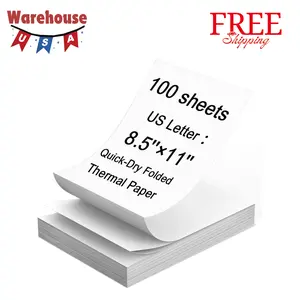 Thermal Printer Paper 8.5 x 11 Inch, 100 Sheets