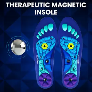 1pair Magnetic Acupressure PU-Material Insoles for Men & Women - Reflexology Relax Shoe Inserts with Arch Support