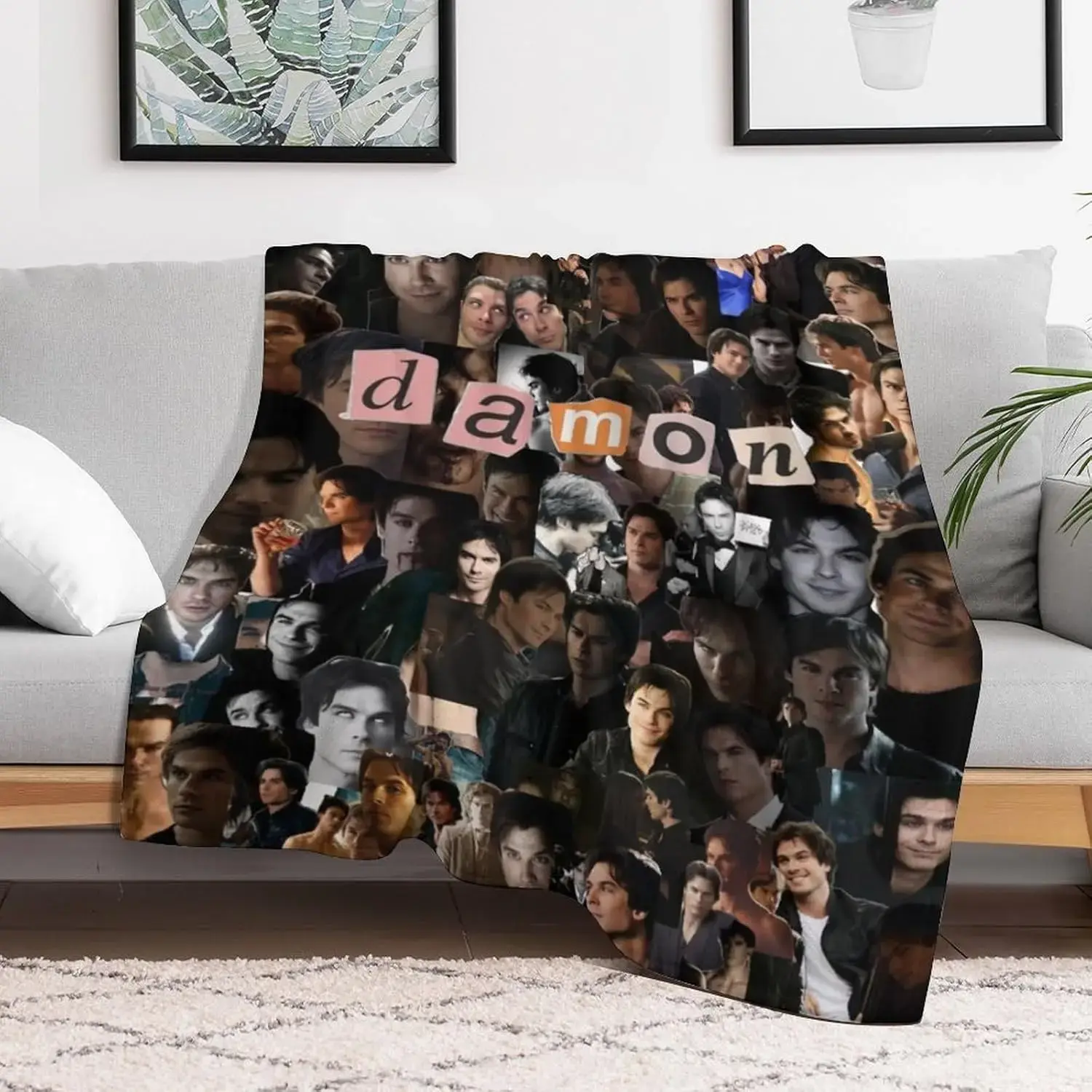 Ian Star Somerhalder Blanket, Actor Portrait Flannel Bed Throw for Office Sofa, Super Soft Couch Blanket, Vampire Style Room Decor, Outdoor Picnic Cover, Birthday Gift for Women Men, Dorm Lounge, Travel-Inspired Use