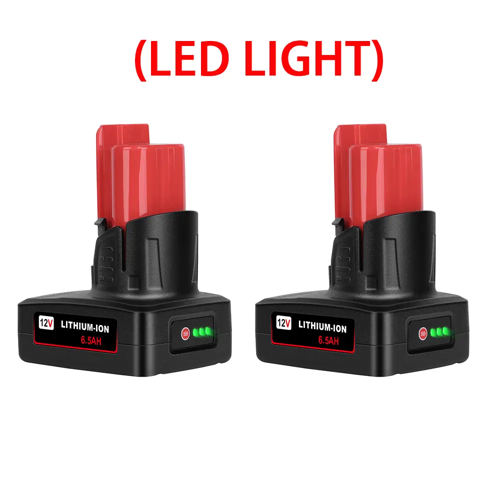 【DealsForYouDays】2 Packs 6.5Ah  12-Volt Lithium-ion Replacement Battery Compatible with Mil'~Waukee 12Volt Batteries 48-11-2460 48-11-2412 48-11-2401 48-11-2440  12-Volt  Cordless Tool Battery-Pack