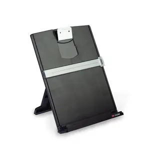 Desktop Document Holder,Holds 150 Sheets, Black, Adjustable Clip, Line Guide