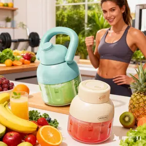 VIBEBLEND BPA-Free Electric Portable Blender & Citrus Juicer, Personal Blender for Smoothies, Shakes, Food Prep & Frozen Blending,30 oz Cup, Straw,2 Lids, USB-C Rechargeable, Dishwasher-Safe Parts, Healthy Juice for Gym, Travel & Kitchen