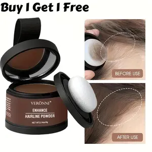 [Buy 1 Get 1 Free] Hairline Powder Instantly Conceals Hair Loss Waterproof Root Touch Up Powder with Squalane for Natural Finish & Grey Touch Ups, Portable Puff Design for Everyday Use