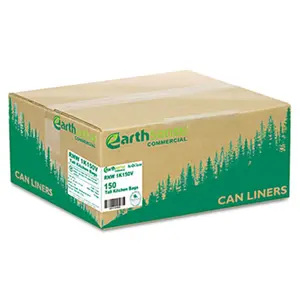 Earthsense Commercial  Tall Kitchen Bags- 13 gallon- 0.8mil- 24 x 31- White- 150 Bags/Box