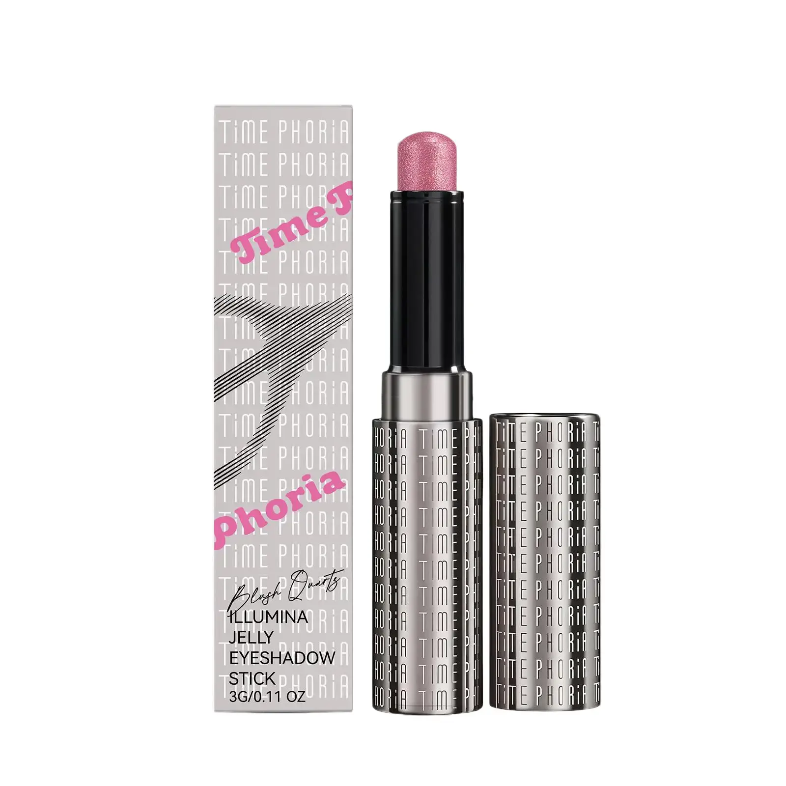 Illumina Jelly Shimmer Eyeshadow Stick 3g, Cream Glitter Blush Quartz Eye Makeup Stick, Waterproof Long Lasting Easy Blend Portable Twist Eye Stick palette