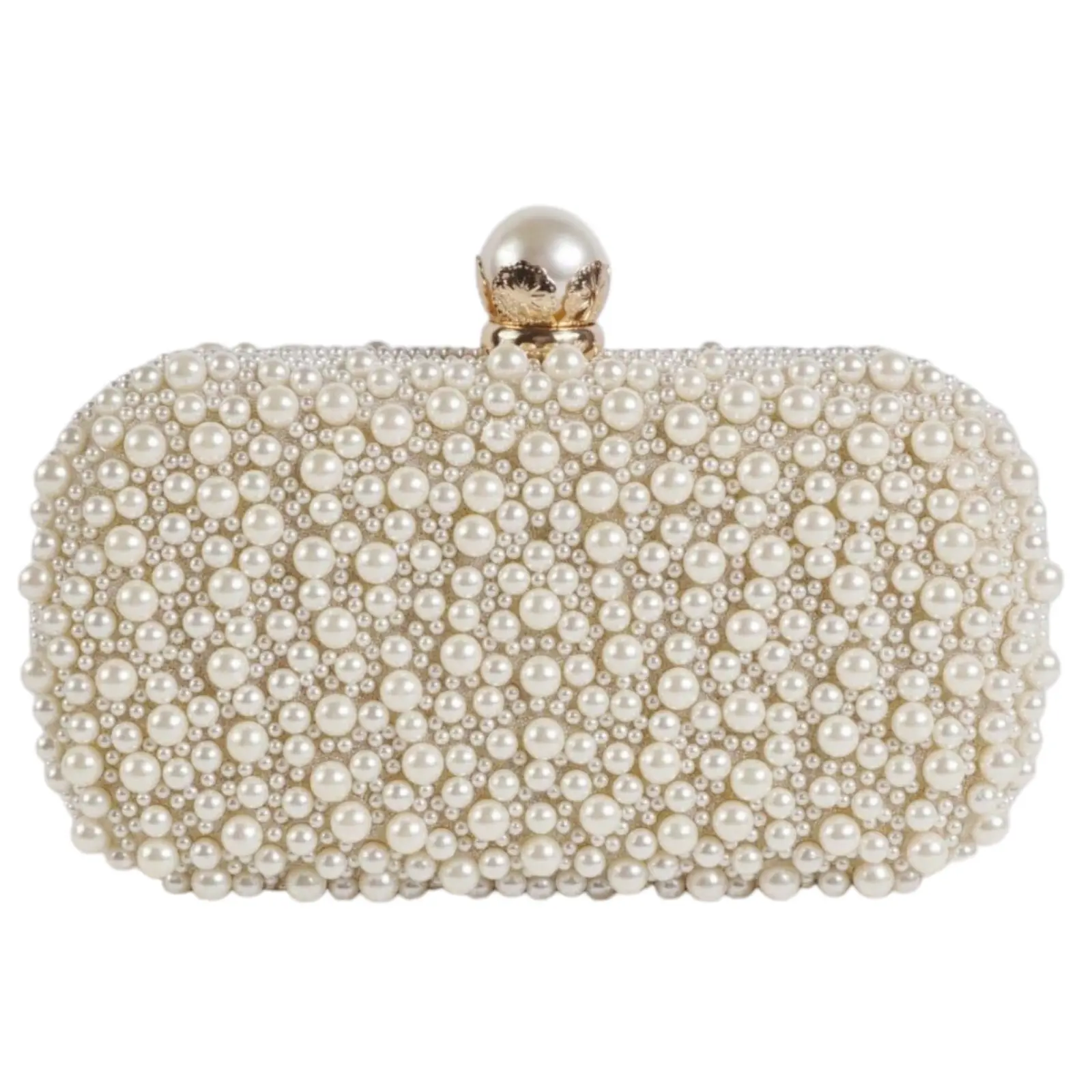 Women's Retro Beige Faux Pearl Shoulder Clutch - 2026 Stylish Evening Bag, Daily Crossbody Wallet for Holiday, Wedding, Party