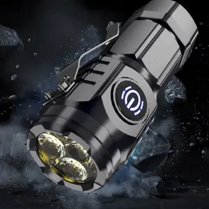 Super Bright Mini Flashlight (USB charging) - Classic black portable model, strong light, waterproof and durable, suitable for camping, hiking and home emergency lighting