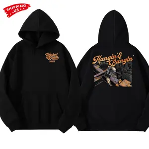 Hangin’ & Bangin’ Hoodie, Ironworker Construction Graphic Hoodie, Workman Blue Collar Hoodie for Steel Workers & High Rise Builders, Gift for Construction Workers