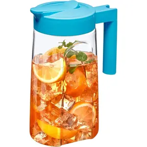 - Slim Mini - Tritan Pitcher (48 oz), Unbreakable Plastic Water Pitcher with Lid, , Heat-Resistant, Dishwasher-Safe,  for Iced and Hot Drinks, Indoors and Outdoors, Blue