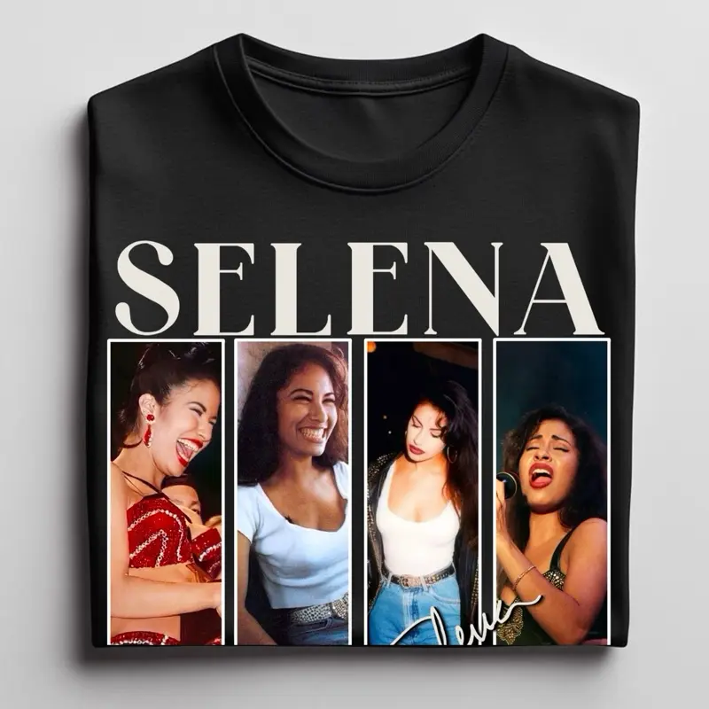 Selena Singing Concert Tee Sweatshirt Tops Round Neck Crewneck Casual Fitted Pullover Tee Womenswear Hoodie Comfort Long Sleeve