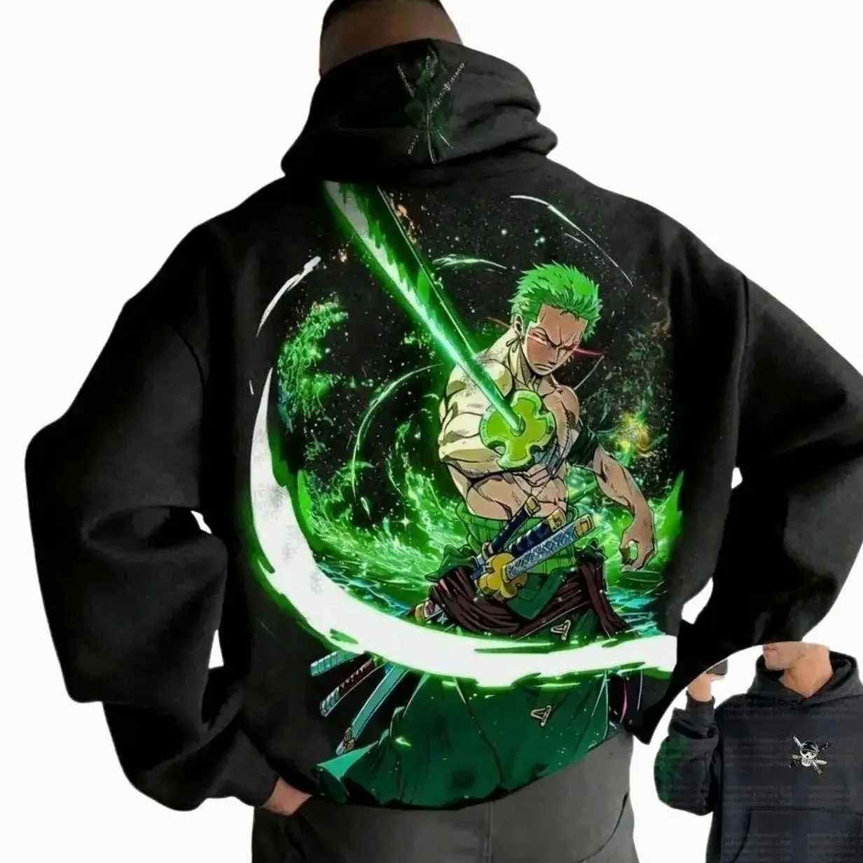 Anime Zoro Harajuku Streetwear Autumn Men Vintage Hoodie Winter Women Hooded Sweatshirt Long Sleeve Top Y2k AR8 HZK