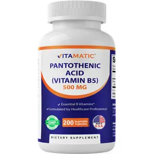 Vitamatic Pantothenic Acid (Vitamin B5) 500 mg 200 Capsule