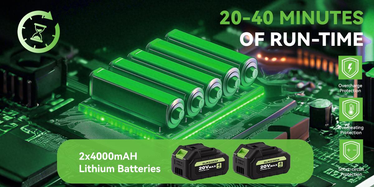 High power wireless leaf blower, equipped with 4.0Ah battery, 6-speed adjustable and extended nozzle, anti slip handle, lightweight design, suitable for lawn care and yard cleaning