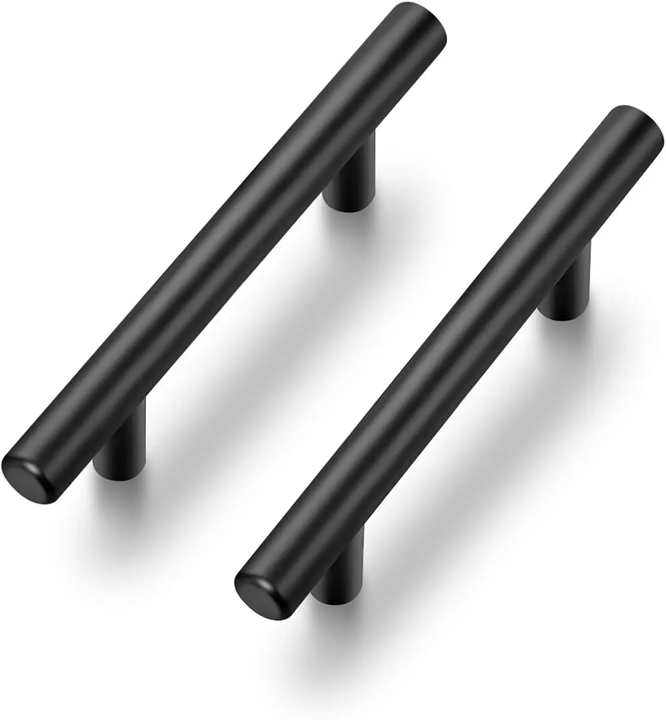 5 Pack | 6'' Cabinet Pulls Matte Black Stainless Steel Kitchen Drawer Pulls Cupboard Pulls Cabinet Handles 6Length with 3.75 Hole Center