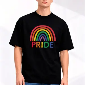 Pride Rainbow Shirt, Colorful LGBTQ+ Ally T-Shirt, Pride Month Gift Tshirt Menswear