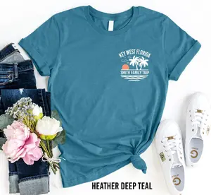 Personalized Family Beach Vacation Shirt, Front And Back Custom Family Trip Shirt, Family Matching Shirts, Family Name Shirt, Summer T-Shirt