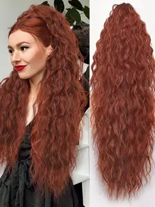30 Inch Long Curly Ponytail Extension for Women, Drawstring Ponytail Hairpiece, Synthetic Hair Pieces, Natural Synthetic Hair Extensions for Daily Wear