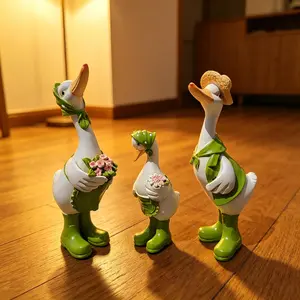 Adorable Farm Duck Figurines, Home Decor Statues for Living Room Tabletop Decoration