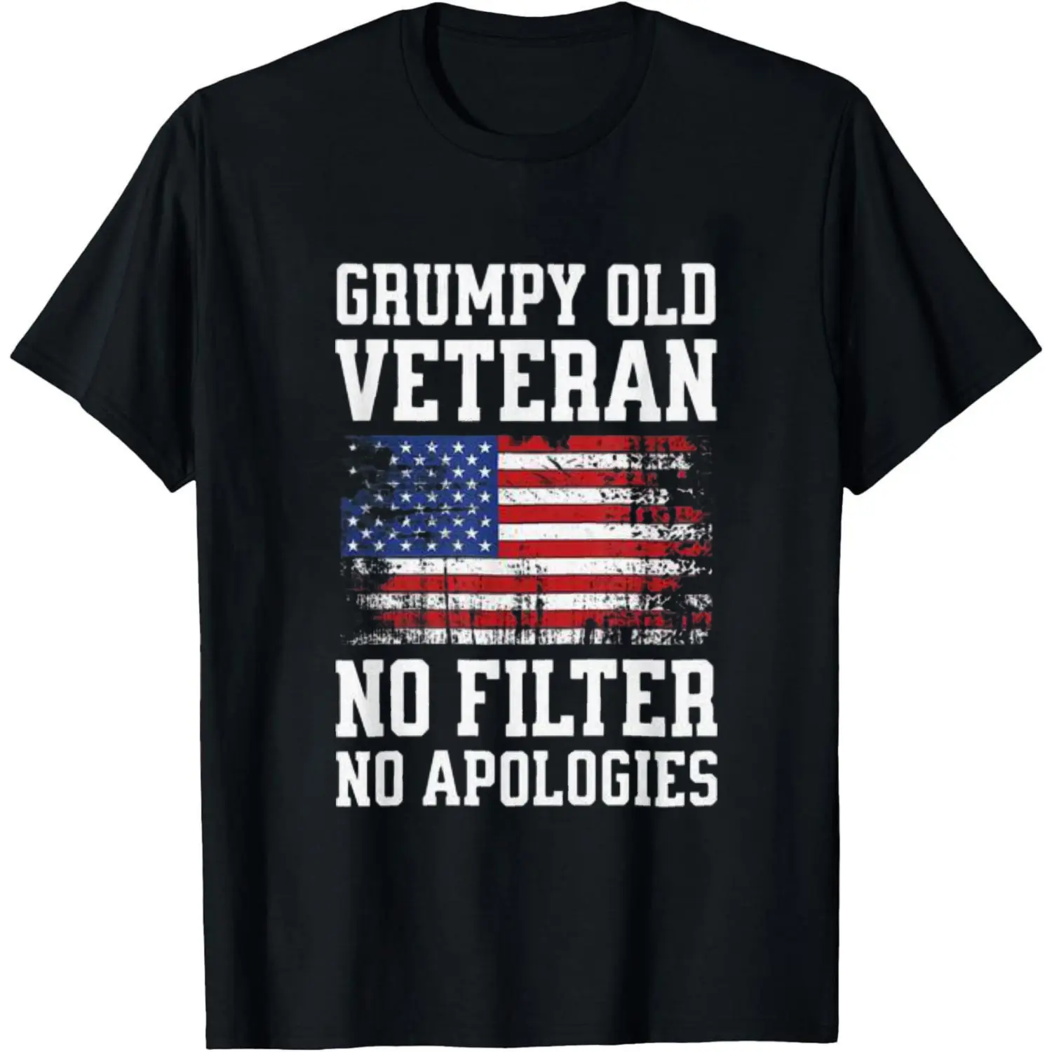 100% Cotton Grumpy Old Veteran No Filter No Apologies T-Shirt Women Men Unisex Clothing Streetwear