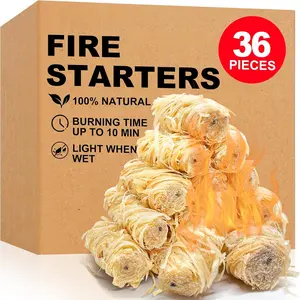 36 Pcs Fire Starter - Natural Fire Starters for Fireplace, Pellet Stove, BBQ, Pizza Oven, Fire Pit &Chimney, Fire Starters for Grill, Charcoal Starter