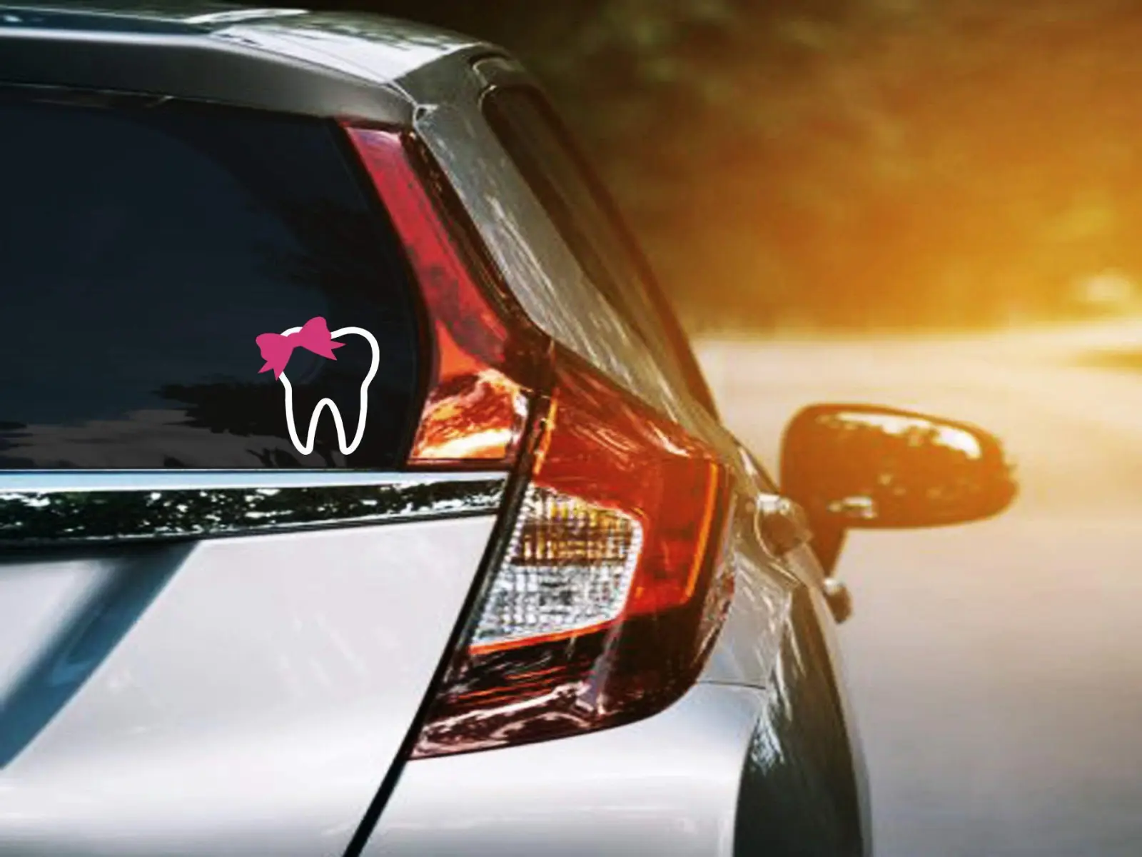 Tooth with Bow Vinyl Decal, Dental Profession Car Window Sticker, Decals for Dentist, Dental Hygienist, Dental Assistant- Girl Tooth Sticker