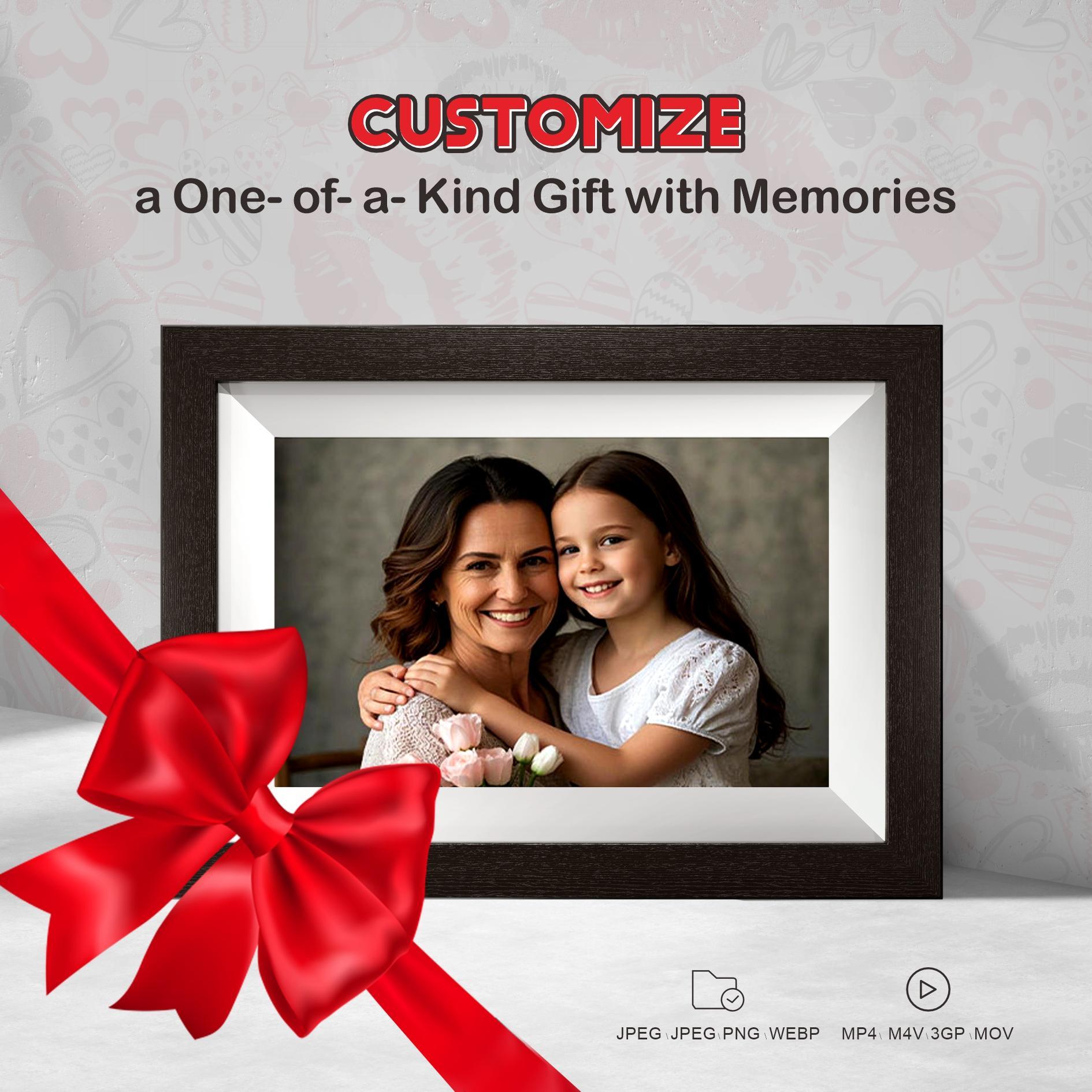 Ekoio Frameo Digital Picture Frame 10.1 Inch WiFi,gift idea, IPS Touch Screen Smart Cloud Photo Frame with 32GB Storage, Auto-Rotate Easy Setup to Share Photos or Videos, White Wall Mountable