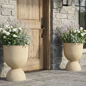 22.4 Inch Tall PE Tumbler-shaped Planter Pots (Set of 2)