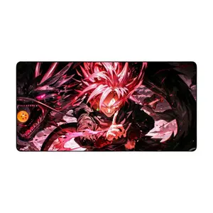 Gookuu Black, Anime Desk Mat Gamer, DBZ, Stylish Mouse Pad, Unique Gaming Gift, Fantasy Desk Accessory, Computer Mat for Home