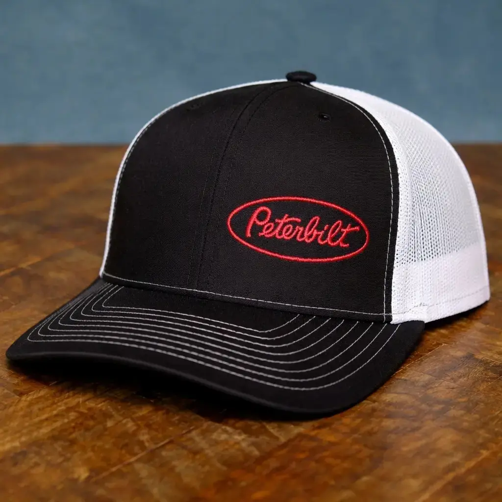 Peterbilt Trucker Hat With Leather Style Patch