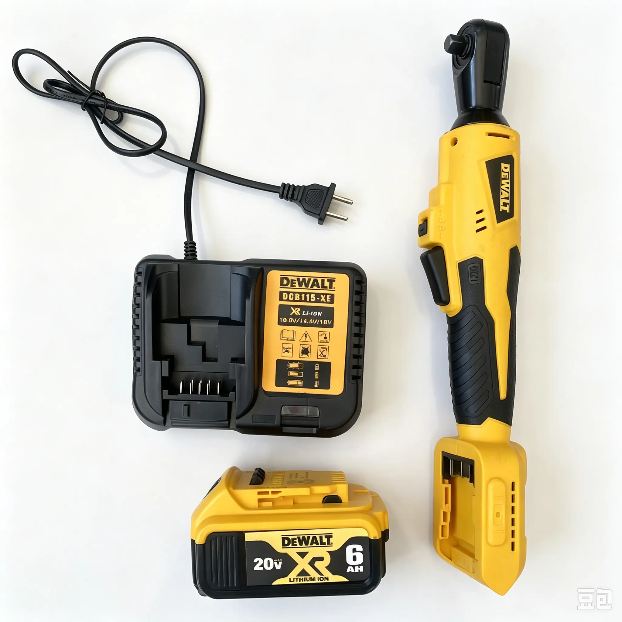 DEWALT DCF512 20V Cordless Ratchet Wrench, 1/2-Inch Drive, 40 Nm Torque Auto Repair Tool, 240 RPM, Ergo Grip, Variable Speed, 6AH XR Lithium Battery & DCB115 Charger for Machinery Repair, Auto Repair Tools, 40Nm Torque