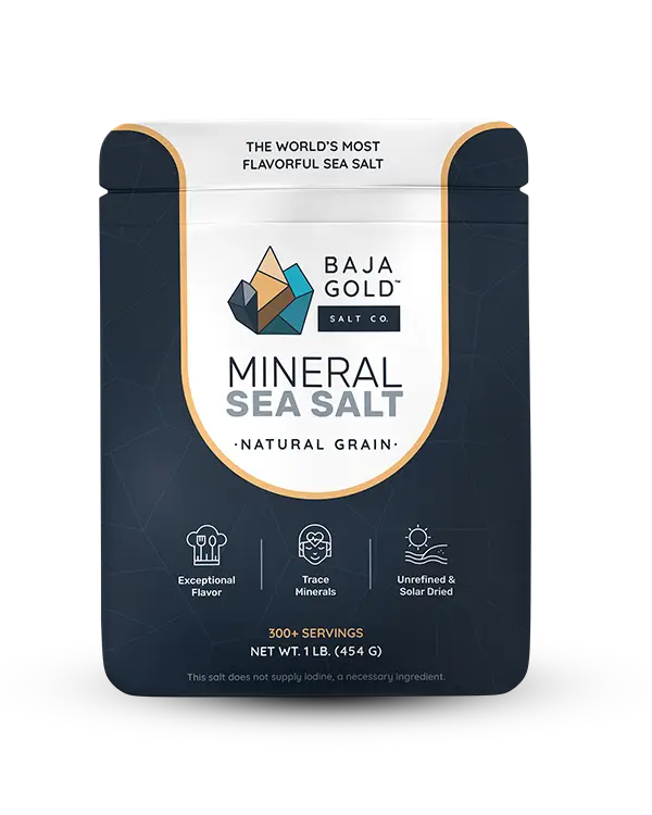 Baja Gold Signature Mineral Sea Salt - Natural Grain Crystals - The Only Authentic Baja Gold | Unrefined Baja Salt for Cooking and Seasoning | Low Sod