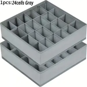 Foldable Storage Box Organizer, Collapsible Storage Organizer, Folding Storage Boxes, 24 Compartments Multi-Functional Design, Breathable Fabric & Durable Zipper, Fabric Storage Bins for Bedroom Closet Drawer Shelf Use