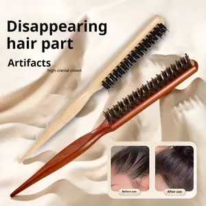 Bristle Styling Brush - Hair brush with rat tail tip for combing, smoothing, controlling edges and creating volume.