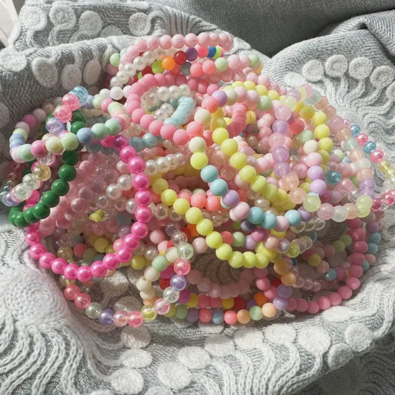 10/20/30Pcs Colorful Beads Bracelet Kids Girls Birthday Party Favors Goodie Pinata Filler Baby Shower Wedding Guest Treat Gifts