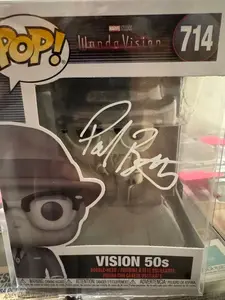 Vision 50s 714 Funko from Wanda vision signed by Paul Bettany
