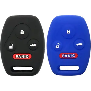 New Silicone Protector Key Fob Cover Case for Honda Accord Civic Hybrid EX 2003-2012 CR-V Pilot EX SE 2005-2006 Pilot 2009-2015 Element Key Fob (Black Blue)