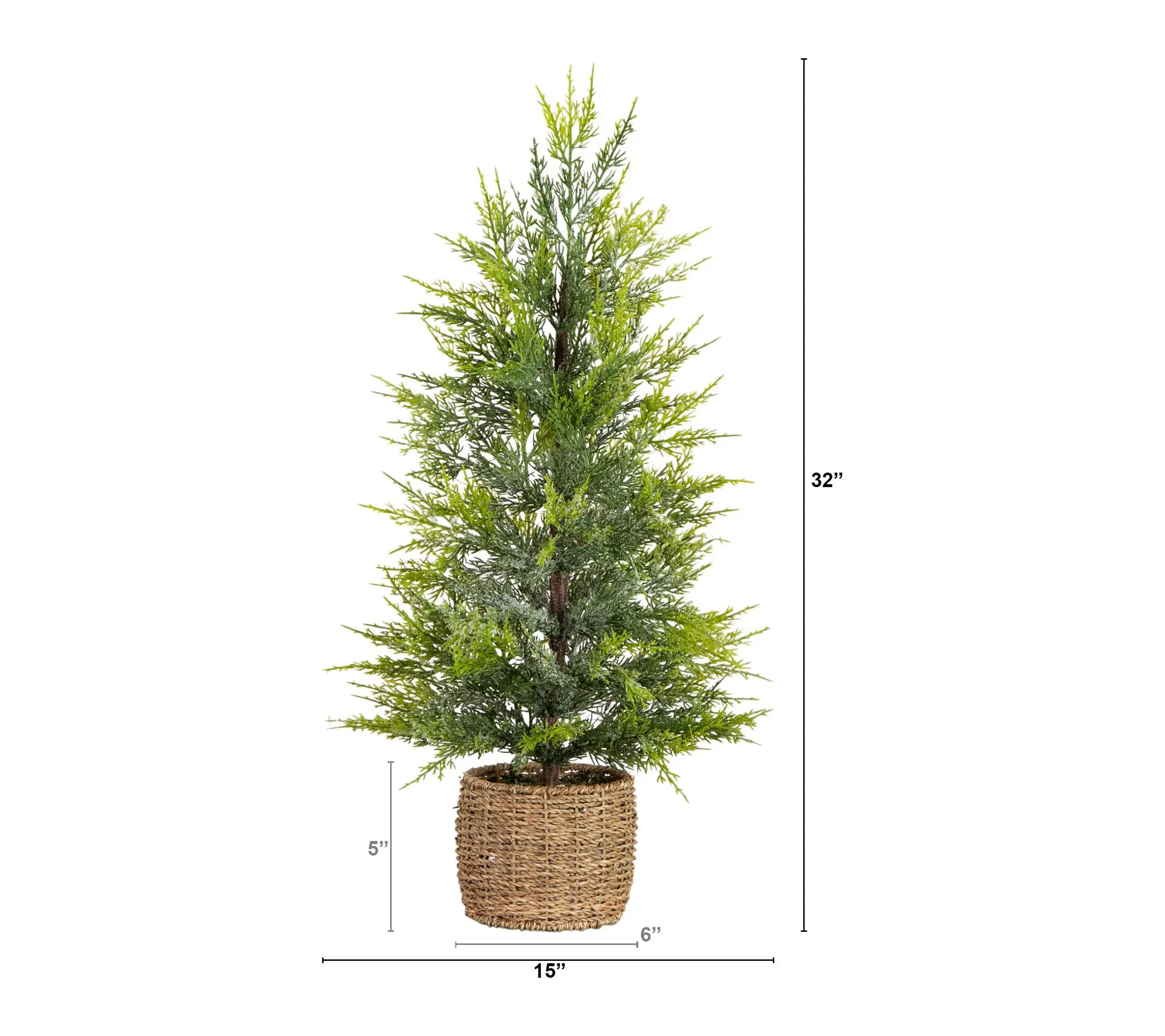 Nearly Natural 32" Snowed Cypress Tree with 30 LED Lights