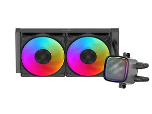 SAMA L50 240mm Liquid CPU Cooler AIO Cooler with ARGB Infinity Mirror Effect 2x120mm ARGB Light Sync with Motherboard PWM 28mm Fans Low-Noise for AMD:AM4 AM5/Intel LGA 1700/1150/1151/1200/1851 Thermal Grease/Black