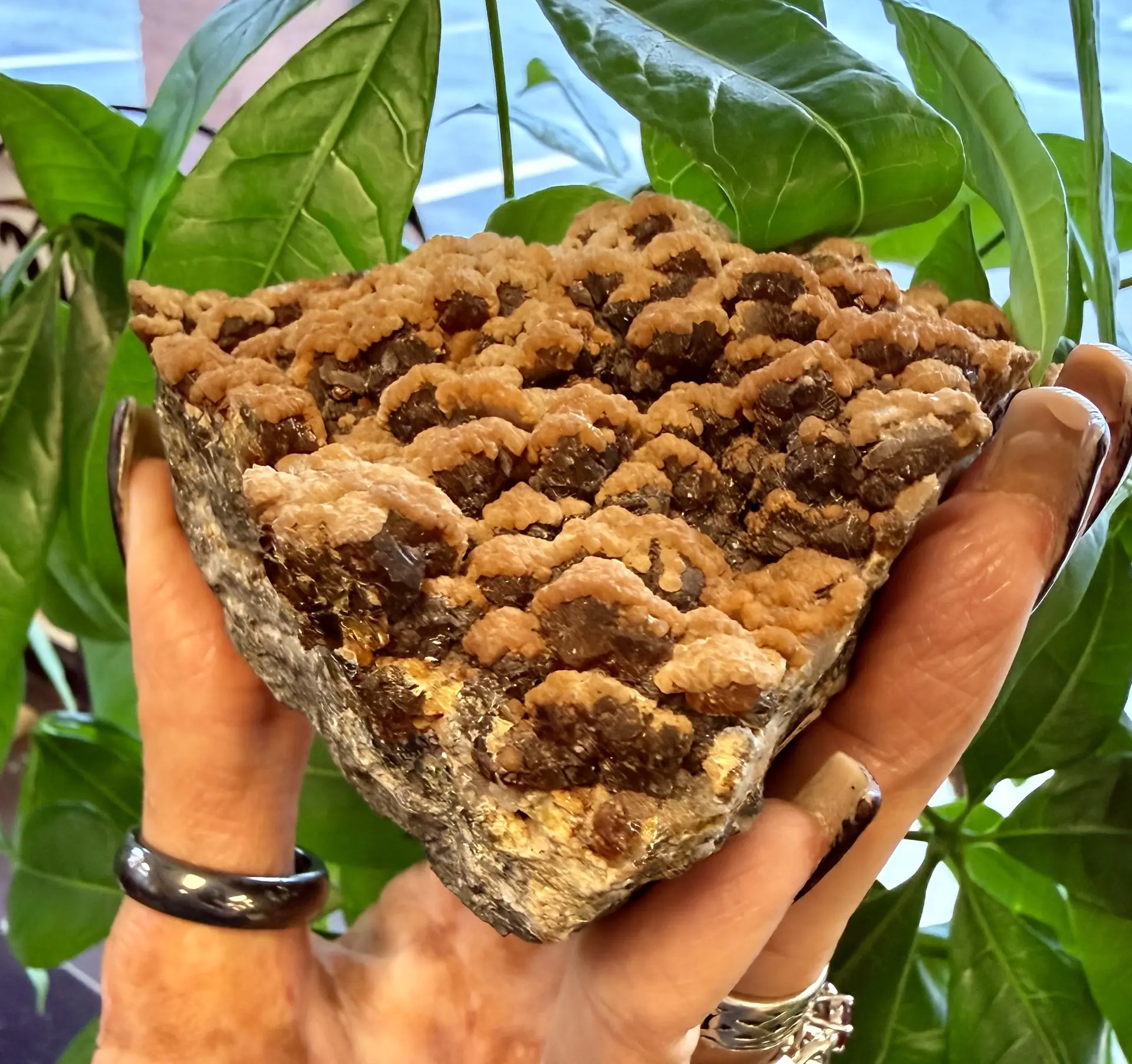 Gems By Celestial Dancer Specimen, 3 lbs Raw Orange Calcite Sphalerite Crystal for Collectors, Grounding, Creativity, and Focus