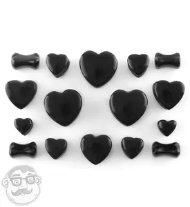 Black Stone Heart Shape Plugs