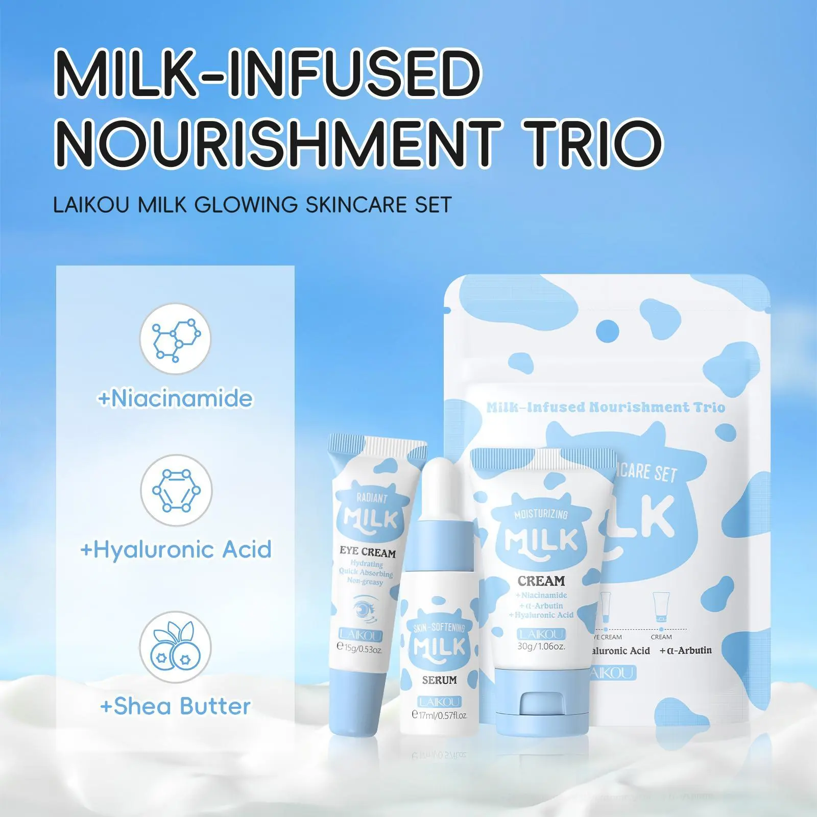 Milk Skincare Set, Moisturizing Skin Care Kit, Body Care Sets