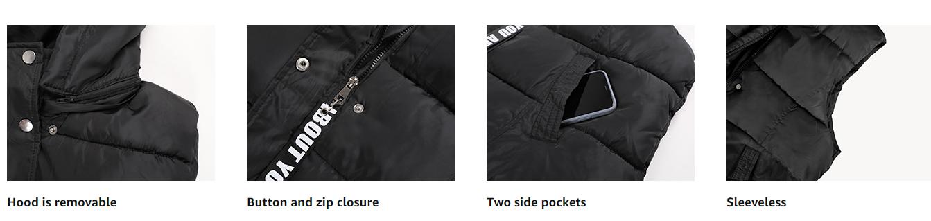 Molitree Women's Long Puffer Vest Cotton Sleeveless Puffy Jacket with Removable Hood - Casual Mid-Length Quilted Gilet with Side Pockets & Full Zip Molitree Women's Long Puffer Vest Cotton Sleeveless Puffy Jacket with Removable Hood - Casual Mid-Length Quilted Gilet with Side Pockets & Full Zip