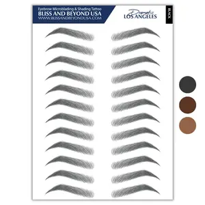 Waterproof Eyebrow Tattoo Stickers - Solution for hair loss. Bushy Tinted eyebrow tattoos.  Style: Dramatic - Los Angeles