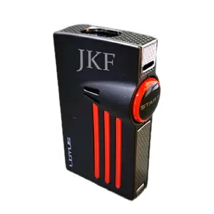 Lotus Orion Double Torch Flame Windproof Cigar lighters | L5200 | Single Action Push Button Ignition with Punch | Altitude tested to 7000ft | Personalized with choice of Text | Unique Refillable Butane Lighter Gift for any Occasion