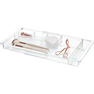 Expandable Vanity Drawer Organizer, The Clarity Collection – 11.25" to 18.5", Clear