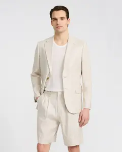 Express Baggy Natural Linen-Blend Pleated Suit Short
