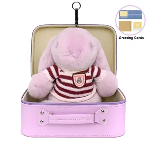 【BunnyLulu】13" XL Bunny Plushie – Cute Girly Gift & Collectible, Soft Stuffed Animal with Makeup Box for Kids & Adults, Birthday, Valentine’s Day