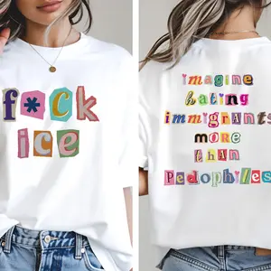 *ck Ice Magazine Letters Unisex Tee, Imagine Hating Immigrants Chinga La Migra Shirt, Anti Trump Shirt, Anti Maga Shirt, Protect Immigrants Shirt, No Human Is Illegal Shirt