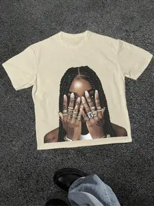 Men's Graphic Print Round Neck Tee, Casual Style Tee, Loose Casual Fashion Short Sleeve T-shirt for Summer, Men's Top for Daily Wear